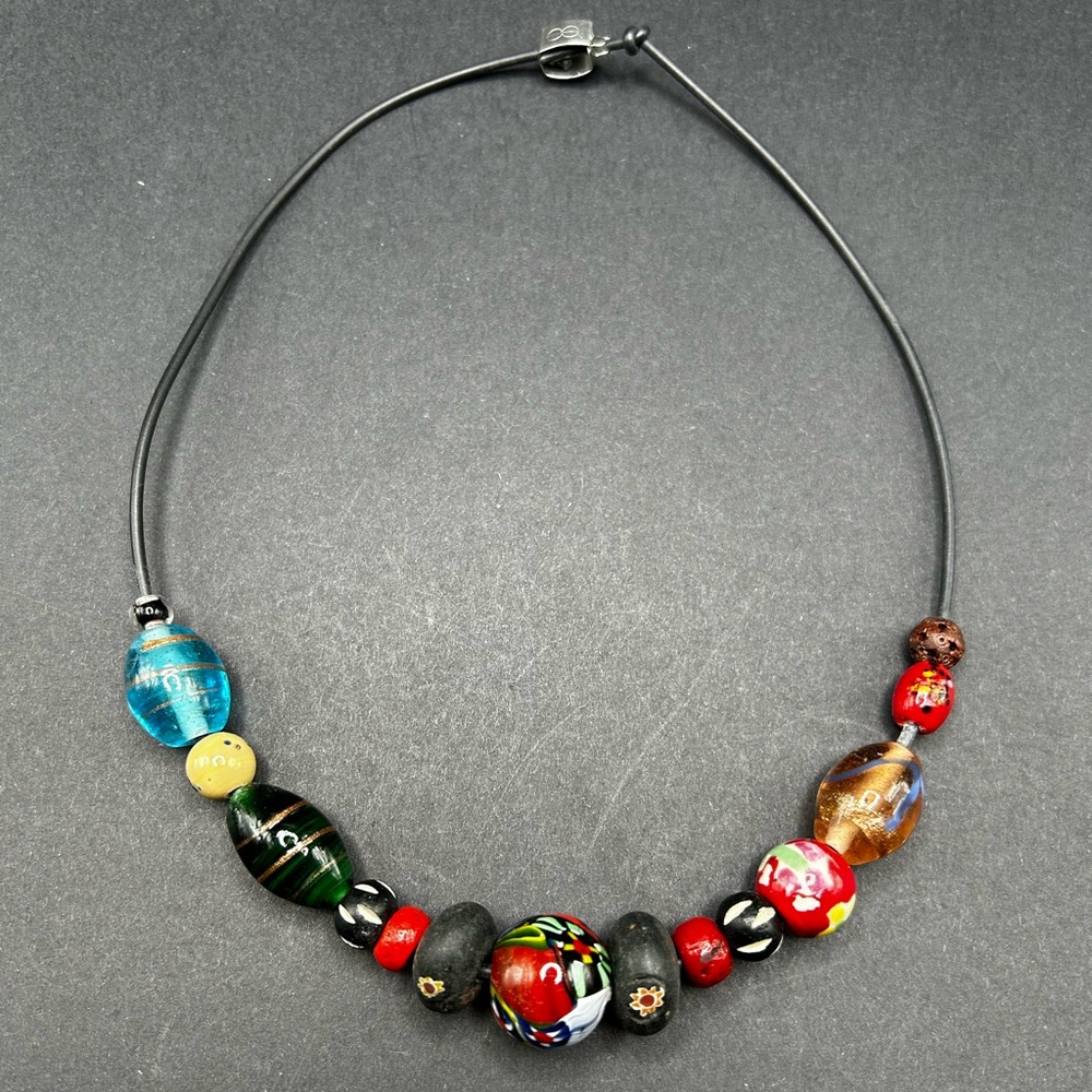 Rare Glass Venetian‎ Millefiori Beaded Necklace